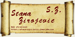 Stana Zirojević vizit kartica